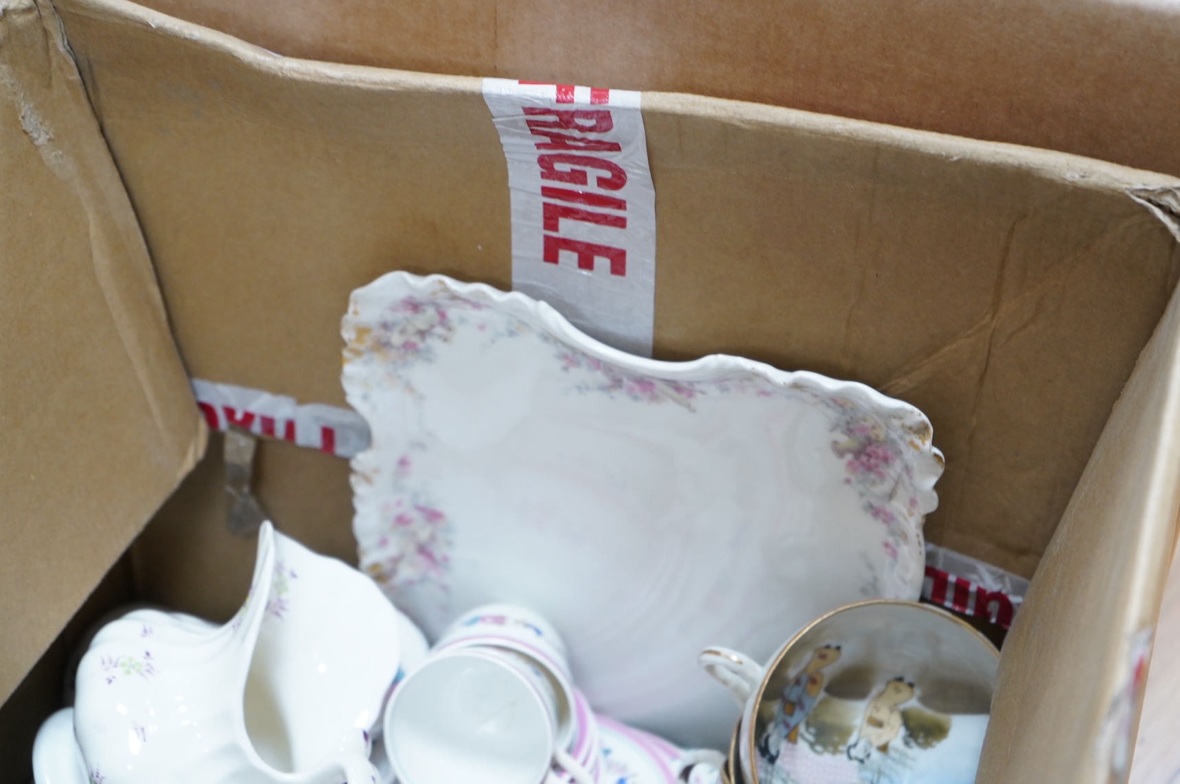 A large collection of various ceramics to include a Ridgways Homemaker plate, Japanese tea set and stoneware jugs